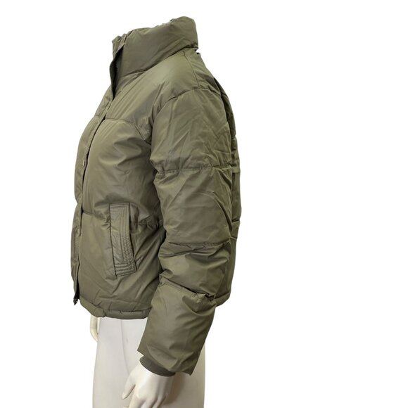 Express $128 Olive Women Puffer Coat Md  NWT - Picture 5 of 8